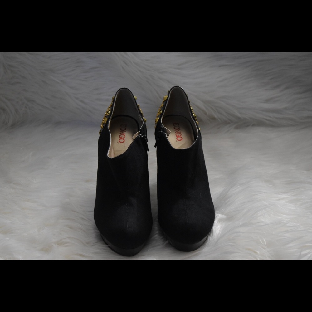Black With Gold Stud Booties!